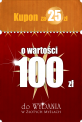 Kupon za 25 złotych o wartości 100 złotych